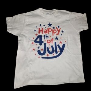 Nwot Sz 5/6 Rabbit Skins White Kids 4th of July Graphic Tee